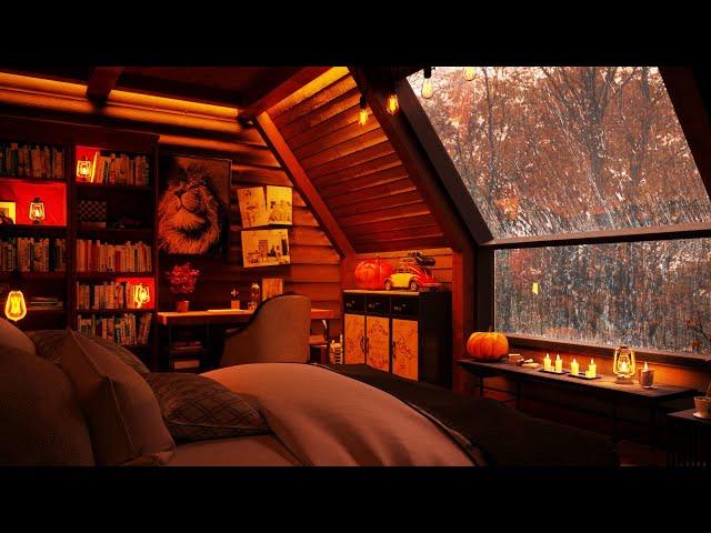 Cabin Bedroom for sleeping, relaxing and studying | Rain and Thunder