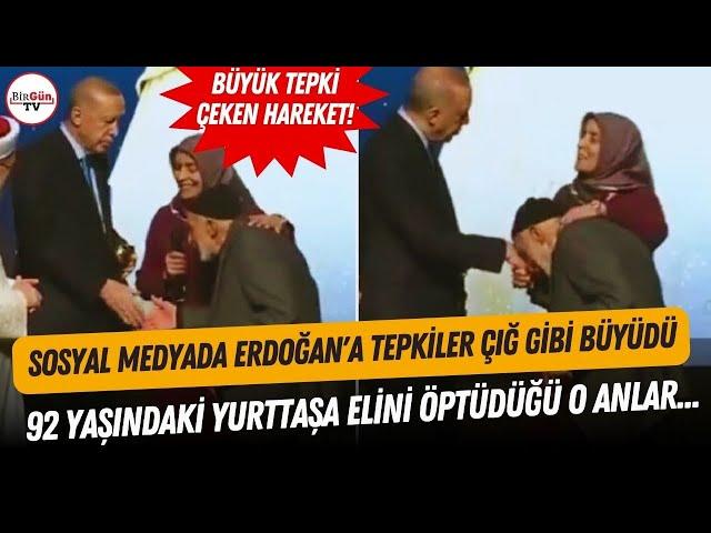 Sosyal medya bu görüntüleri konuşuyor: Erdoğan, 92 yaşındaki yurttaşa elini öptürdü! İŞTE O ANLAR...