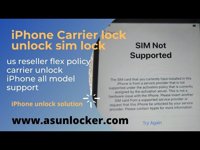 US Reseller Flex iPhone Carrier lock unlock - iPhone sim not valid unlock solution