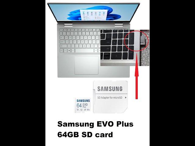 How to insert SD card on SD card Adapter and Laptop ? #Samsung EVO Plus 64GB SD card