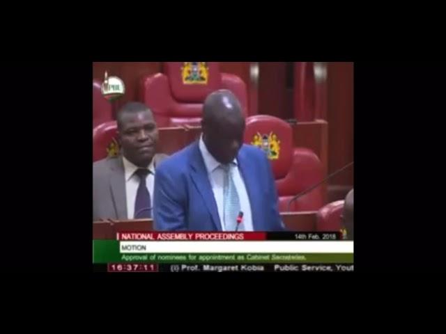 Hon. Rigathi Gachagua, MP (Mathira Constituency) in Parliament