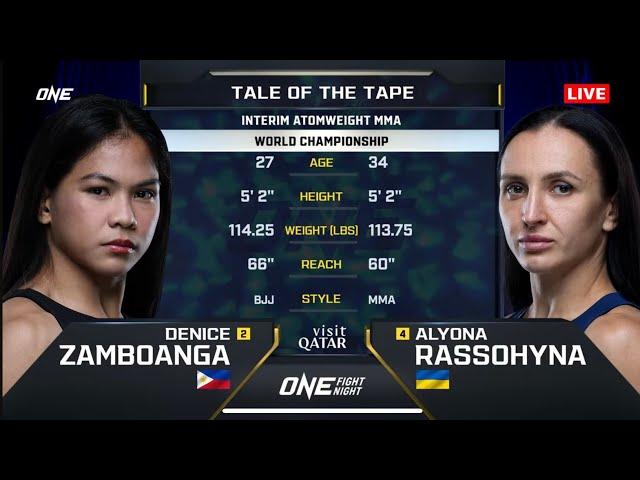 Denice Zamboanga  vs Alyona Rassohyna FULL FIGHT for Interim Atomweight MMA World Championship