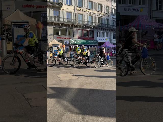 Pedaling Protectors: Cops on Bicycles at Züri Fäscht 2023 in Zurich Switzerland #shorts