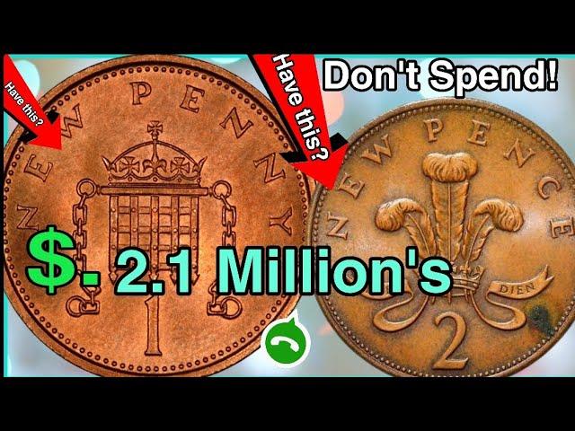 UK 2 New pence 1971 most Valuable UK One Penny 1971 coins Worth lot of money! Coins worth money!