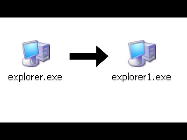 What happens if you rename explorer.exe in different versions of Windows?