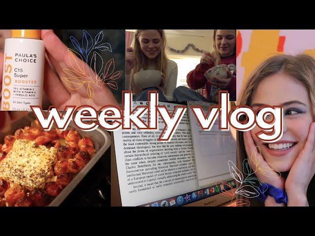 weekly vlog | skincare routine, valentines, tiktok pasta