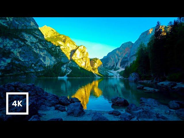 4K Alpine Lake Sunset | Relaxing Nature Sounds & Forest Birdsong | Braise Lake Evening Ambience