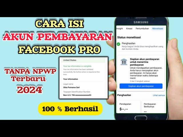 Cara Mengisi Akun Pembayaran Facebook Profesional Tanpa NPWP dan Info Pajak Terbaru 2024