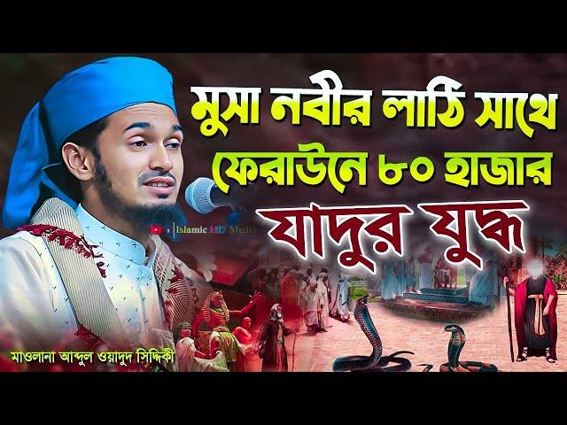 মুসা নবীর লাঠির সাথে ফেরাউনের ৮০ হাজার যাদুর যুদ্ধ। abdul wadud siddiki waz 2023