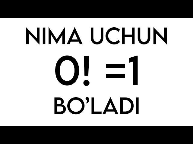 ISBOTLANG 0!=1 . Qiziqarli Matematika . (2-video)