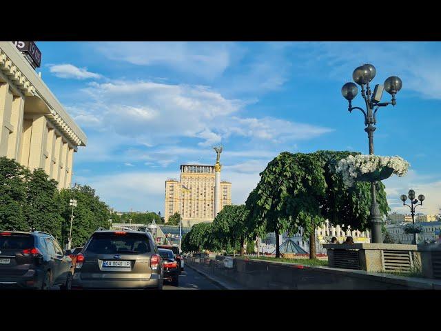 Driving in Kyiv (through a village to city center) please watch in 4K