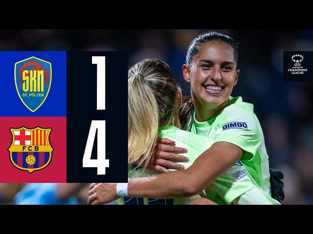 SKN ST. PÖLTEN 1 vs 4 FC BARCELONA | UEFA WOMEN'S CHAMPIONS LEAGUE I HIGHLIGHTS 