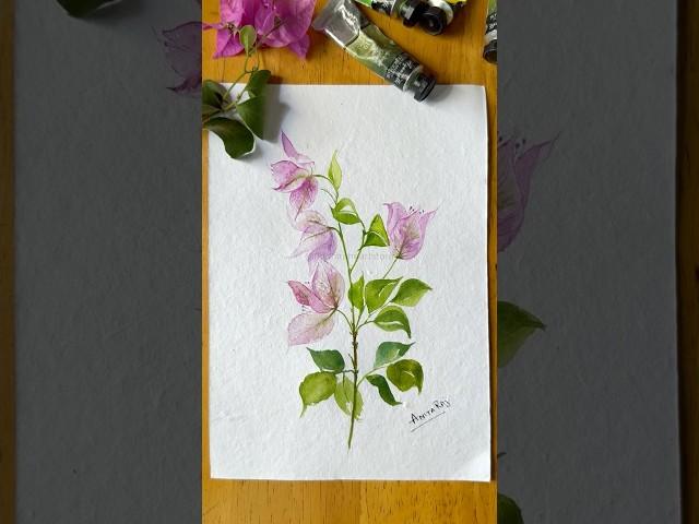 Watercolor Bougainvillea Tutorial | Easy Floral Painting for Beginners #watercolorpainting #art