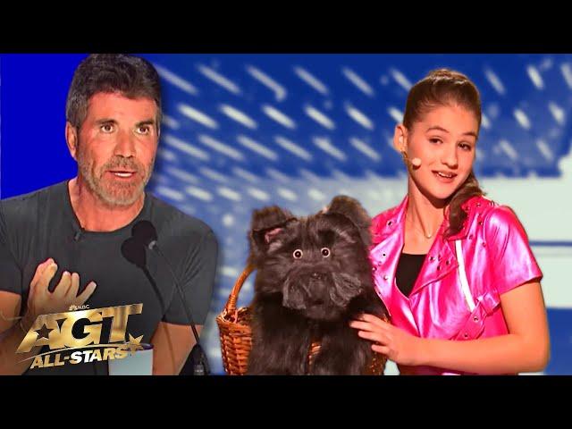 13-Year-Old Romanian Girl Ventriloquist Makes a PROMISE to Simon Cowell on AGT All-Stars 2023