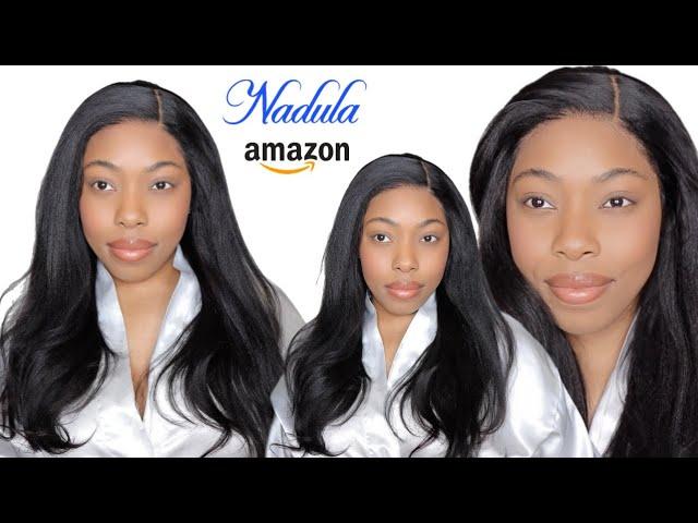 EVERYDAY WIG FOR BEGINNERS | PRE EVERYTHING 20 INCH YAKI GLUELESS LACE FRONT WIG NADULA HAIR AMAZON