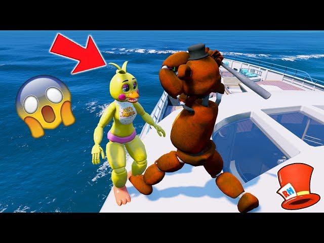 WITHERED FREDDY HITS CHICA OFF THE BOAT! (GTA 5 Mods  FNAF Funny Moments)