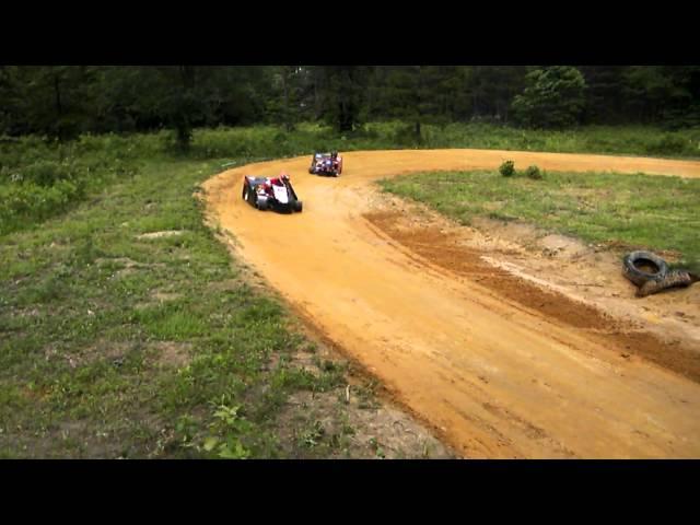 back yard short high banked go kart racing