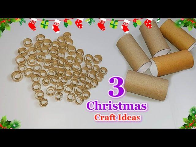 3 Very Economical Christmas decoration idea with waste Empty rolls | DIY Christmas craft idea142