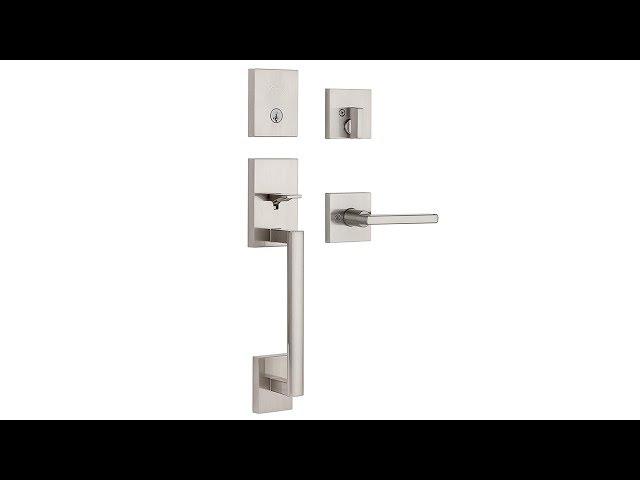 Kwikset Single Cylinder Low Front Door Lock with Halifax Lever featuring SmartKey Security