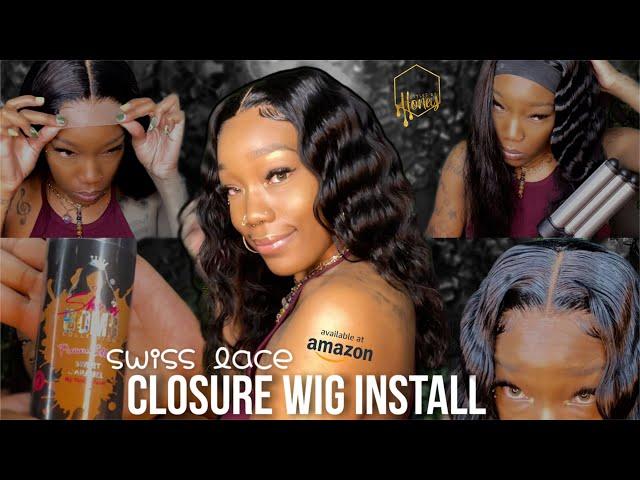 Affordable 20” Lace Wig from AMAZON  4x4 Swiss Lace Closure Wig INSTALL  feat. LE SECRET 