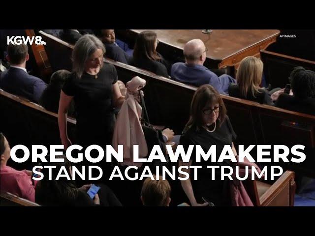 Oregon congresswomen walk out during Trump speech