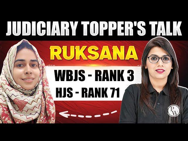 Judiciary Topper’s Talk: Ruksana’s Strategy for Judiciary Success | Judiciary By PW