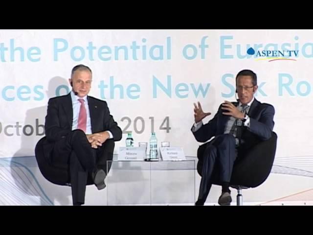 Richard Quest and Mircea Geoana at Bucharest Forum 2014