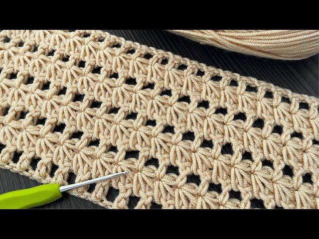 Wow! WHAT A MAGNIFICENT CROCHET STITCH WITH JUST TWO ROWS