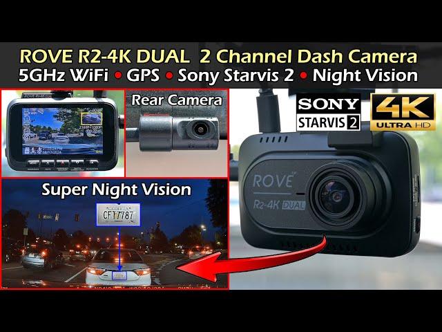 NEW Rove R2-4K Dual Car Dashcam | WiFi | GPS | Super Night Vision | Sony Starvis 2 Image Sensor