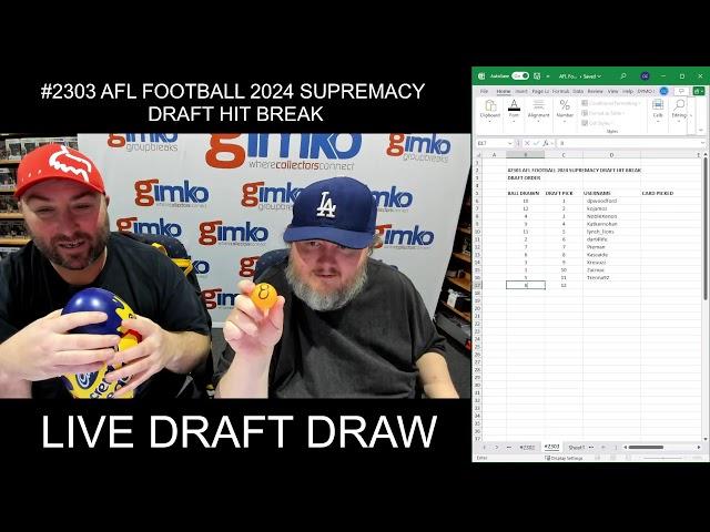 #2303 AFL Select Football 2024 Supremacy Box Draft Hit - Live Card Break (20/09/2024)