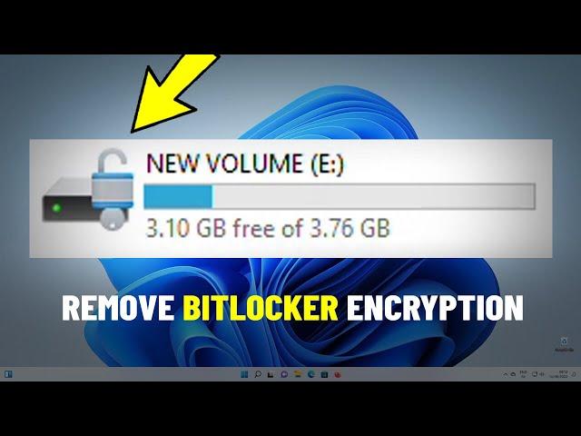 Remove BitLocker Encryption in Windows 11 | How To Disable & Turn Off bitlocker encryption 