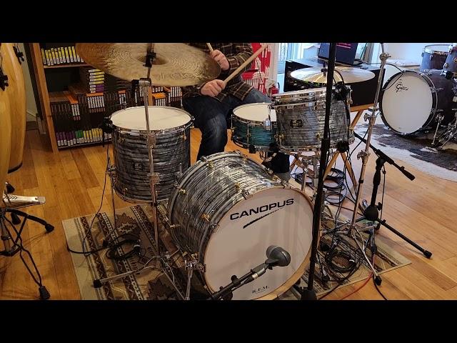 (SOLD) Drum Kits - Canopus Drums 15x22 9x13 15x16 R.F.M. Maple (Sky Blue Pearl)