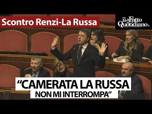 Renzi sbotta contro La Russa: "Camerata, non mi interrompa". "Non accetto lezioni da lei"