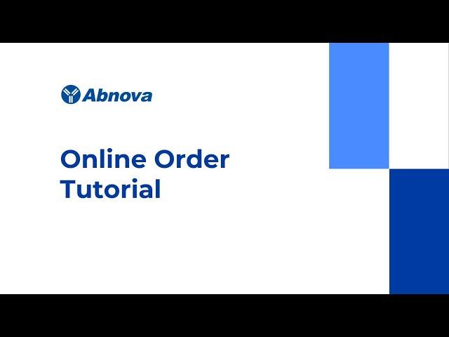 Abnova Online Order Tutorial