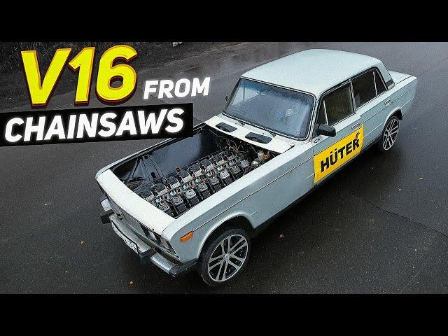 Chainsaw V16 swapped Lada - first drive