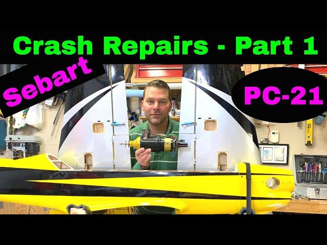 AFTER THE CRASH - How To Repair RC Plane - Sebart PC21 with Wren 44 Turbo Prop, JR 28X DMSS, Part 1