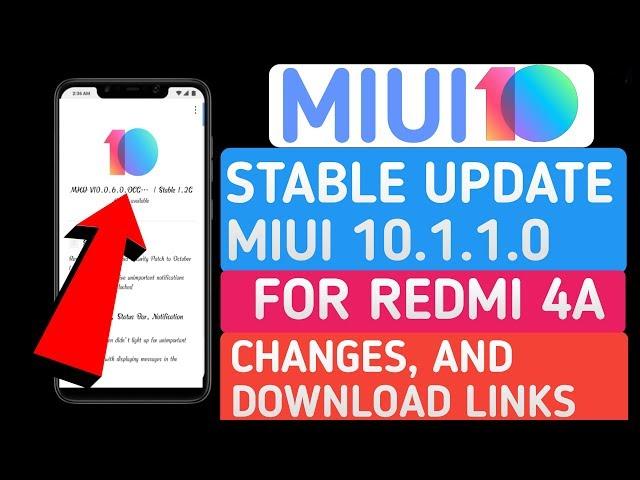 MIUI 10 Global Stable ROM V10.1.1.0.NCCMIFI for Redmi 4A || FULL CHANGELOG AND DOWNLOAD LINKS