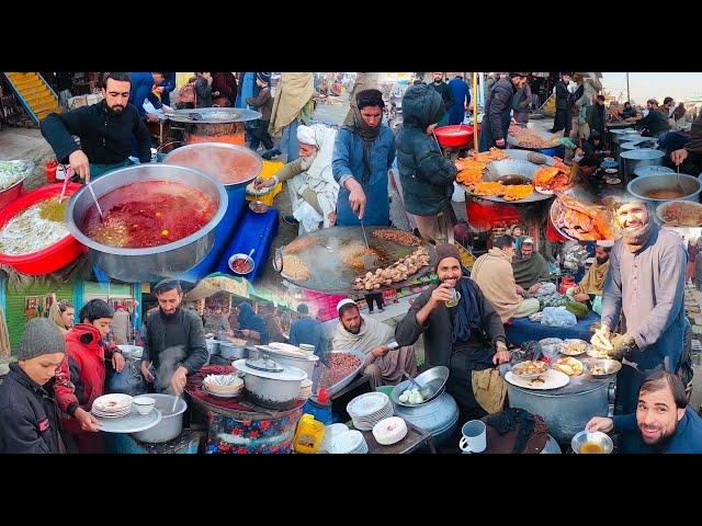 The famous Street food in Marko Bazaar | Breakfast in Afghanistan | Kabuli pulao | Liver fry | Prati