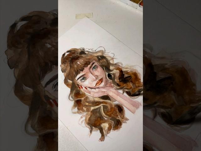 watercolors portrait painting #drawing #beautifulgirl #sketching