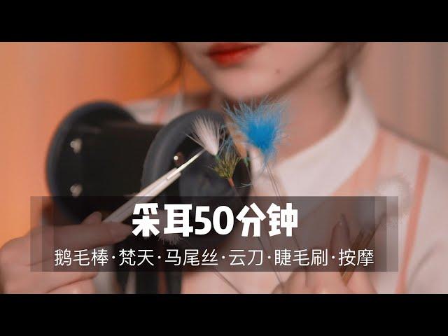 ASMR 睡不着建议反复观看！50分钟超长“舒爽”掏耳体验，超“刺激”颅内体验|掏耳|采耳|3D|助眠|哄睡