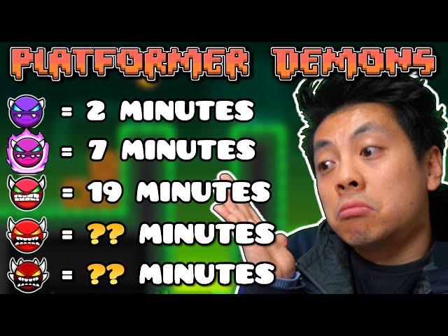 How FAST Can I Beat Platformer DEMONS of Each Difficulty