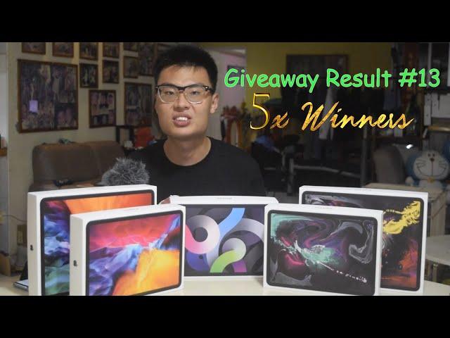 Giveaway Result #13 (5x iPad Pro)