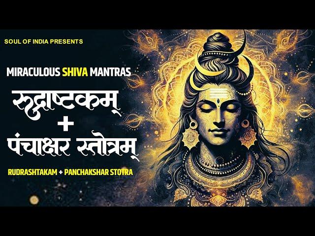 Rudrashtakam + Panchakshar Stotra With Lyrics | Miraculous Shiva Mantras | Lord Shiv Chant | 60 MINS