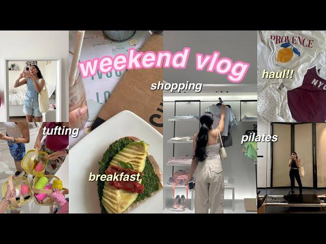 Weekend VLOG living in mumbai, shopping + haul, going for pilates, tufting & more!!