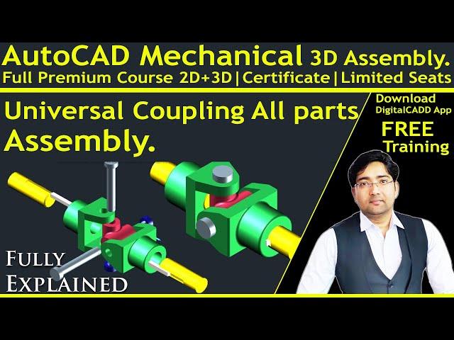 Auto-CAD Mechanical 3D In Hindi | [ Complete ] AutoCAD Mechanical Modeling | 3D Parts | Assembly