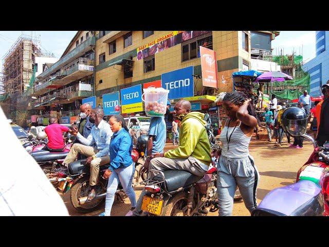 The Busy Daily Life in Kampala City Uganda African Walk Video