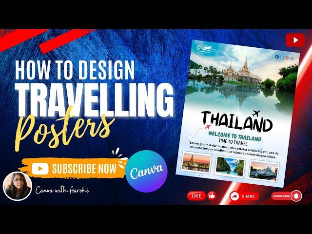 HOW TO DESIGN TRAVEL AGENCY POSTER ON CANVA! #canvatutorial #canvadesign #canvahacks #canvadesigner