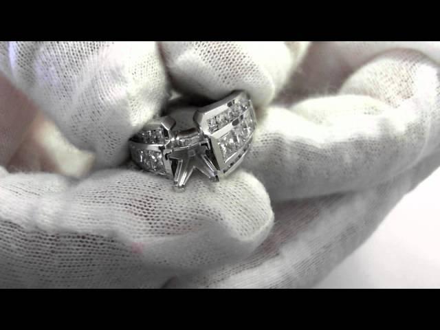 A 14k and Diamond Solitaire Semi Mount - Interchangeable Head