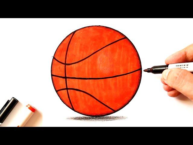 How to draw a basketball