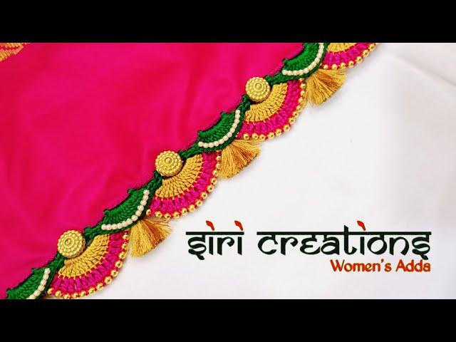 #sareekuchu #173 // #bridal saree kuchu design tutorial for beginners // siri Creations